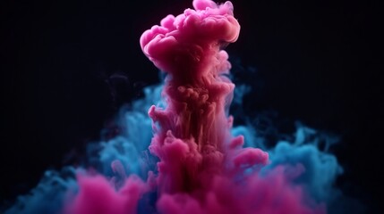 Fototapeta premium Abstract Pink and Blue Ink Cloud in Motion