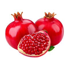 Two pomegranate isolated on a white background