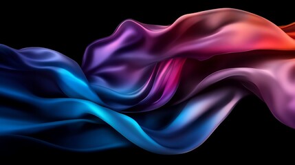 Abstract Colorful Silk Flowing in the Dark