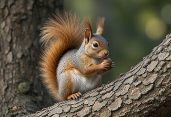 Fototapeta premium squirrel on a tree