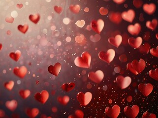 Obraz premium red background with hearts