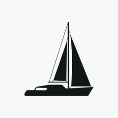 Sailboat vector icon isolated on a white background