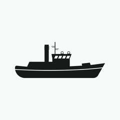 Simple Silhouette of a Fishing Boa