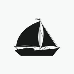 Sailboat vector icon isolated on a white background