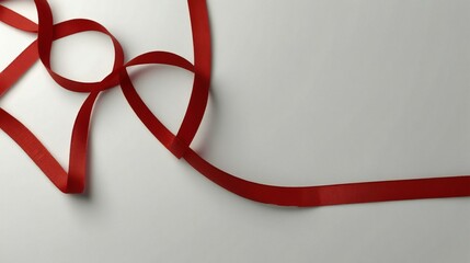 red ribbon on white background