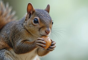Obraz premium squirrel eating nut