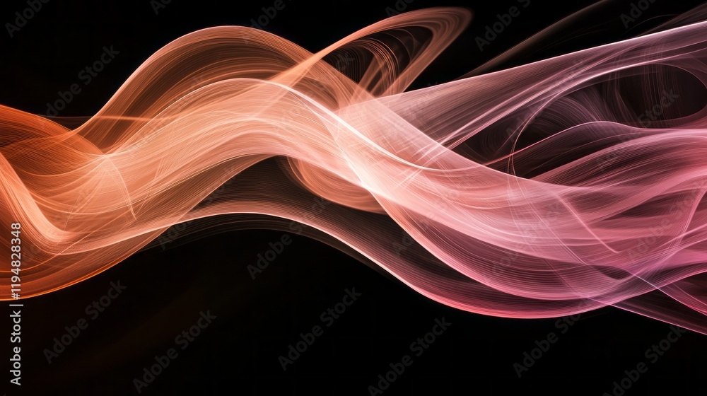 Poster swirling warm lines dance gracefully against a dark backdrop, creating an ethereal atmosphere that s