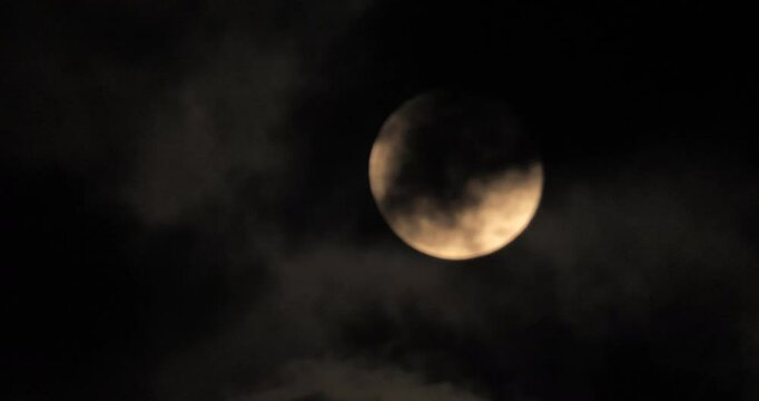 blurred full moon in the dark sky