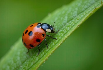 Fototapeta premium ladybug on leaf