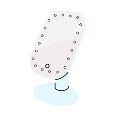 Modern cosmetic mirror with lights. Perfect for beauty routines, makeup application, skincare, and vanity table decor. Great for posters, stickers, and invitations.