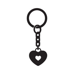  Valentine's Day Heart Keychain,, vector, silhouette, illustratio