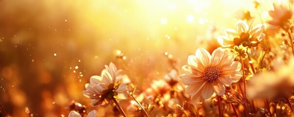 Beautiful dahlia flowers on a sunny day - Late summer background