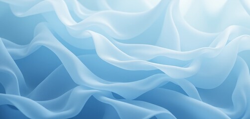 Obraz premium Light blue fabric folds in soft flowing texture.
