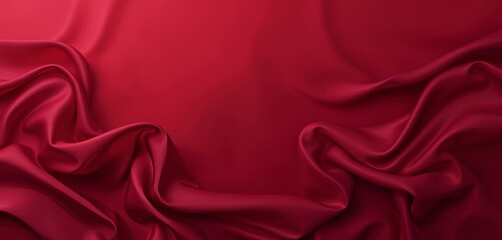 Obraz premium Red fabric folds in rich flowing texture.