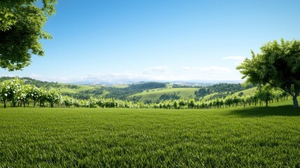 Fototapeta premium Sunlit Vineyard Landscape