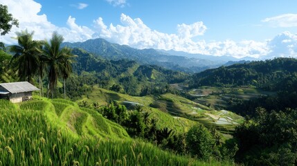 Obraz premium Tranquil Mountain Valley Landscape