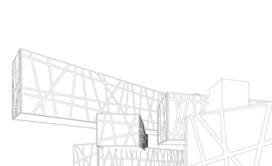 Architectural drawing 3d drawing