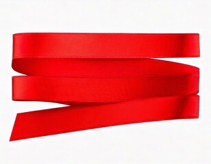 Obraz premium close up of a red ribbon on white background