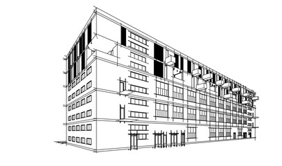 Architectural drawing 3d drawing