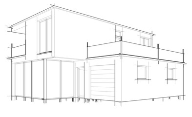 Architectural drawing 3d drawing