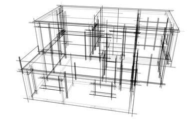Architectural drawing 3d drawing
