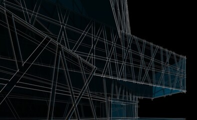 Abstract architecture background 3d illustration