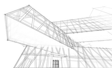 Abstract architecture background 3d illustration