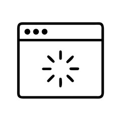 website loading icon, website loading line art - simple line art of website loading, perfect for website loading logos and icons and themed design 