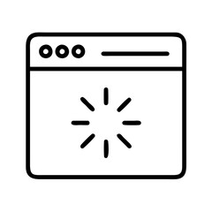 website loading icon, website loading line art - simple line art of website loading, perfect for website loading logos and icons and themed design 