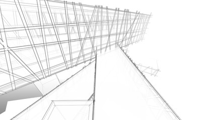 Abstract architecture background 3d illustration