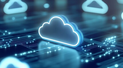 Futuristic Digital Cloud Technology Representing Data Storage and Connectivity in Modern Computing Environment