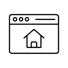 browser home button icon, browser home button line art - simple line art of browser home button, perfect for browser home button logos and icons and themed design 
