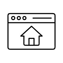 browser home button icon, browser home button line art - simple line art of browser home button, perfect for browser home button logos and icons and themed design 