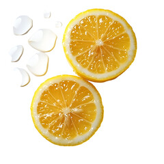 Juicy Lemon Halves Isolated on White Background