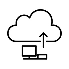 cloud storage icon, cloud storage line art - simple line art of cloud storage, perfect for cloud storage logos and icons and themed design 