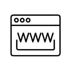 domain name www icon, domain name www line art - simple line art of domain name www, perfect for domain name www logos and icons and themed design 