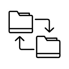 file sharing icon, file sharing line art - simple line art of file sharing, perfect for file sharing logos and icons and themed design 