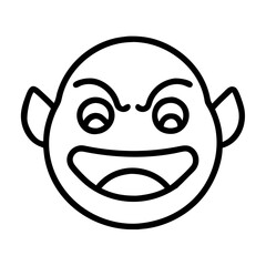 internet troll emoji icon, internet troll emoji line art - simple line art of internet troll emoji, perfect for internet troll emoji logos and icons and themed design 