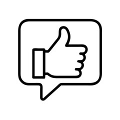 like button icon, like button line art - simple line art of like button, perfect for like button logos and icons and themed design 