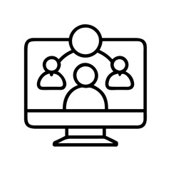online community icon, online community line art - simple line art of online community, perfect for online community logos and icons and themed design 