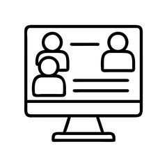 online forum icon, online forum line art - simple line art of online forum, perfect for online forum logos and icons and themed design 