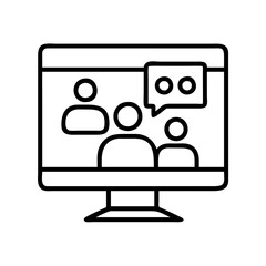 online forum icon, online forum line art - simple line art of online forum, perfect for online forum logos and icons and themed design 