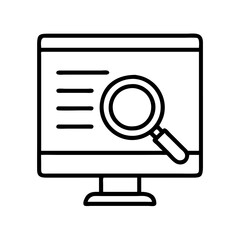 online search results icon, online search results line art - simple line art of online search results, perfect for online search results logos and icons and themed design 