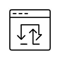 page scrolling icon, page scrolling line art - simple line art of page scrolling, perfect for page scrolling logos and icons and themed design 