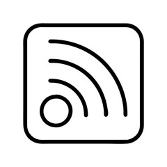 rss feed icon, rss feed line art - simple line art of rss feed, perfect for rss feed logos and icons and themed design 