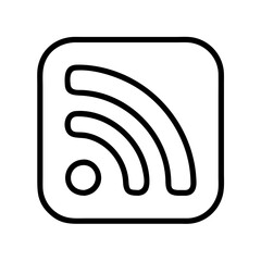 rss feed icon, rss feed line art - simple line art of rss feed, perfect for rss feed logos and icons and themed design 