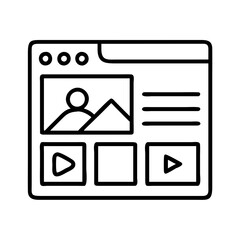 social media feed icon, social media feed line art - simple line art of social media feed, perfect for social media feed logos and icons and themed design 