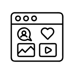 Fototapeta premium social media feed icon, social media feed line art - simple line art of social media feed, perfect for social media feed logos and icons and themed design 