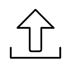 upload arrow icon, upload arrow line art - simple line art of upload arrow, perfect for upload arrow logos and icons and themed design 