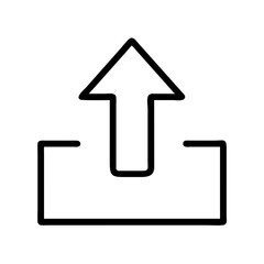 upload arrow icon, upload arrow line art - simple line art of upload arrow, perfect for upload arrow logos and icons and themed design 